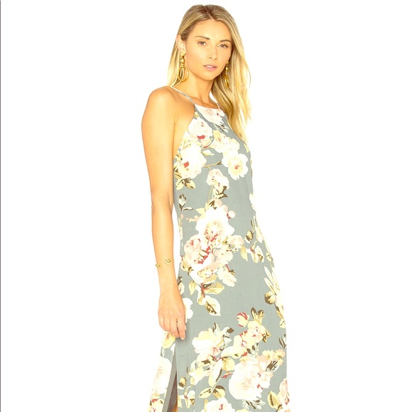 Privacy Please Dresses & Skirts - Privacy Please Gray Floral Maxi Dress